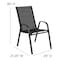 Flash Furniture Black Outdoor Stack Chair w/ Flex Material, PK4 4-JJ-303C-GG - alternate 2